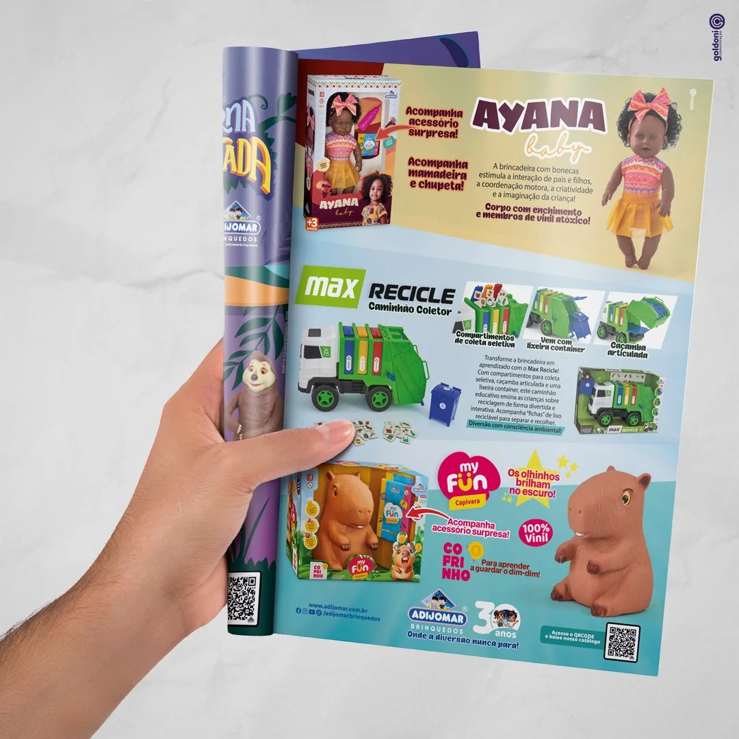 Anúncio de linha de produtos na Revista Brinquedo e Papelaria
