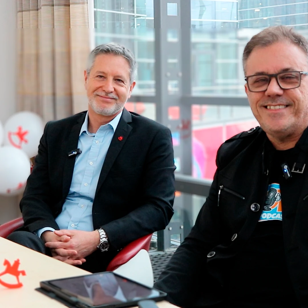 Márcio Goldoni com Christian Ulrich, CEO da Spielwarenmesse