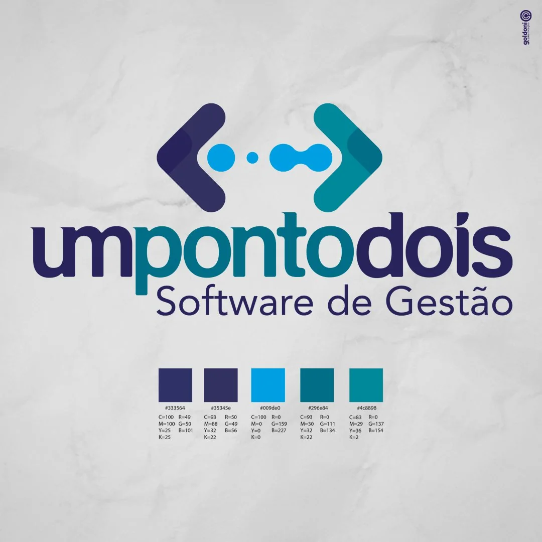 Umpontodois — logo e sistema de cores